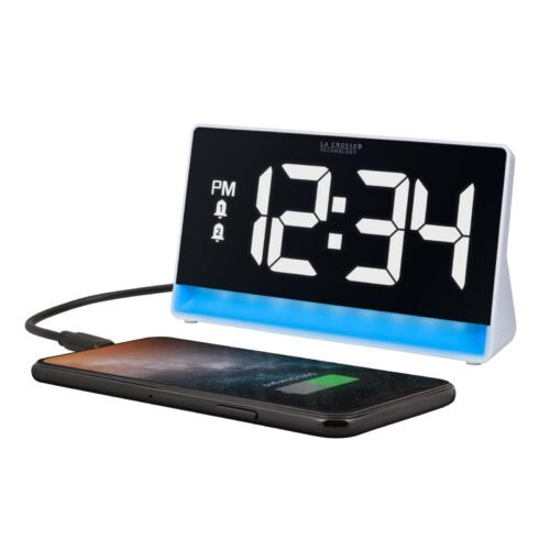 617-149 Digital Alarm Clock with Color Changing Glow Light