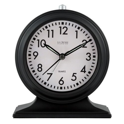 617-3014 La Crosse Clock Company 5.7" Decorative Tabletop Analog Alarm Clock
