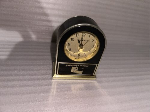 621-242 HOWARD MILLER TABLETOP ALARM CLOCK Black/Gold Arch Shaped