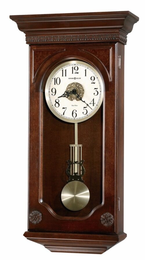 625-384 JASMINE HOWARD MILLER WALL CLOCK DUAL CHIMES AND AUTO NITE OFF 625384