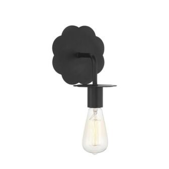 6.25 in. W x 8.25 in. H 1-Light Matte Black Wall Sconce...