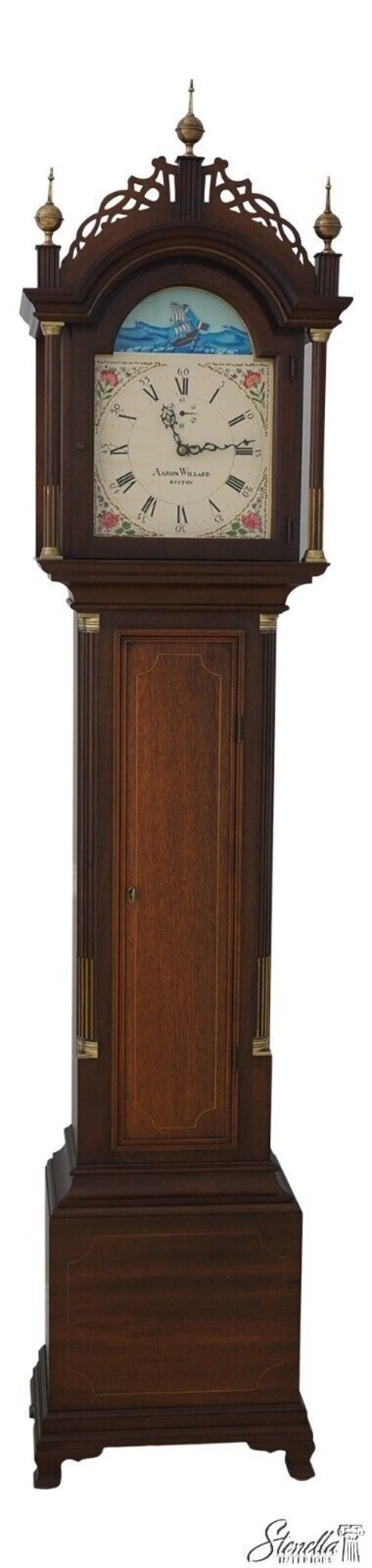 64443EC: Colonial Aaron Willard Henry Ford Mahogany Grandfather Clock