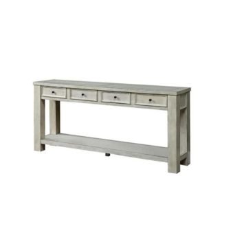 64 in. Antique White Standard Rectangle Wood Console Table with 4 Storage...