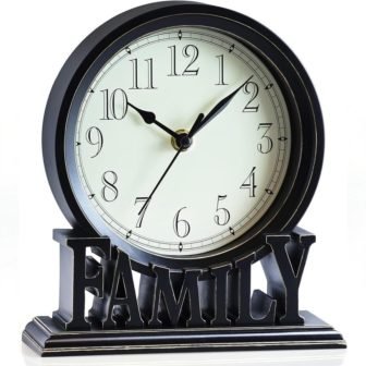 6.5 in. Table Clock, Vintage Family Non-Ticking Desk Clock, Retro Mantel Clocks...