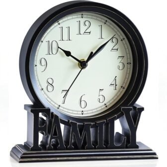 6.5 in. Table Clock, Vintage Family Non-Ticking Desk Clock, Retro Mantel Clocks...