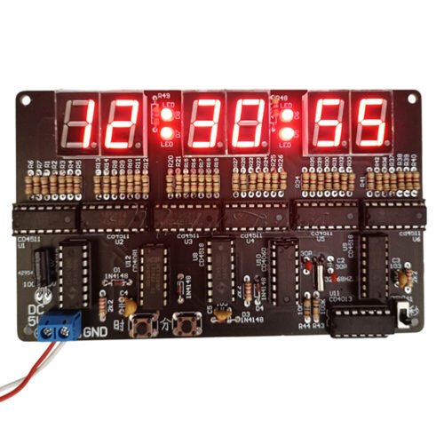 6 Digits DIY Clock Kit DIY Electronic Alarm Clock Soldering Practice Kit w/ Case