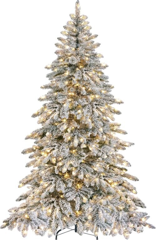 6ft Pre-Lit Artificial Christmas Tree w/400 Warm White LED Lights & 940 PVC Tips