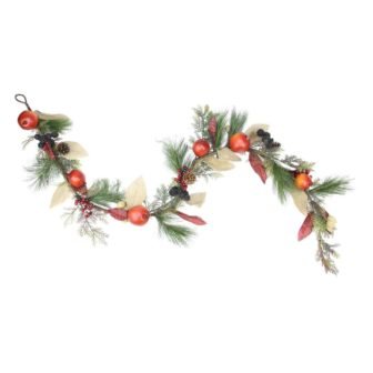 6 ft. x 10 in. Unlit Autumn Harvest Mixed Pine Berry and...