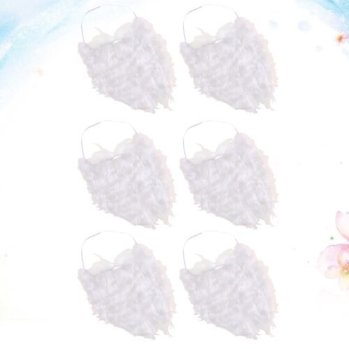 6pcs Santa Mustaches Interesting Fake Beard Face Props Party Supplies Favors