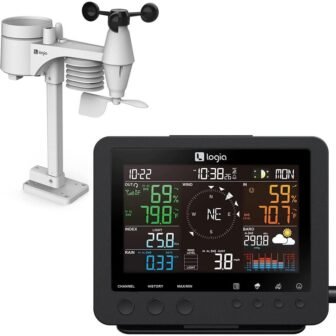 7-in-1 Weather Station, Wireless Console Monitoring System, Gauges for Temperature, Humidity, Wind...