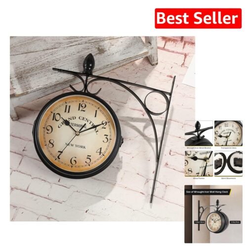 7-Inch Double-Sided Vintage Wall Clock—Silent & Moisture Resistant Design