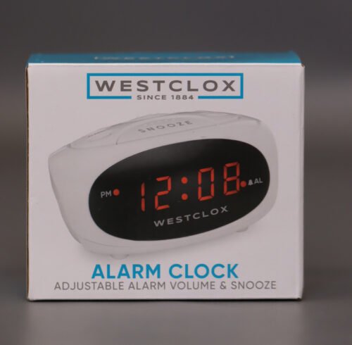 70044B- Westclox White Desk or Night Table Electric Digital Alarm Clock