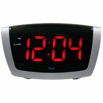 7.25 in. x 3.9 in. Red LED Alarm Clock with HI/LO Dimmer