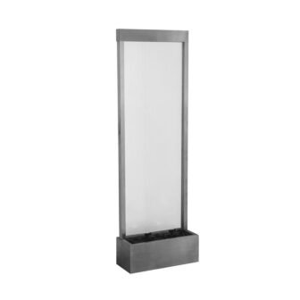 72 in. Mirror Water Fountain, Free Standing Waterfall, Steel/Glass with Pump, LED...