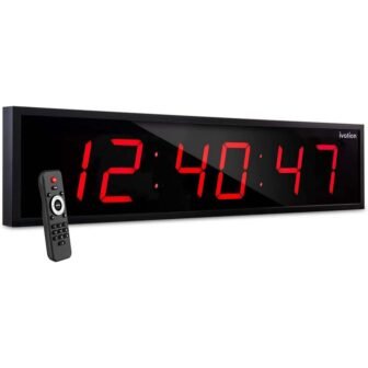 72 in. Red Large Digital Wall Clock, LED Wall Clock with Remote
