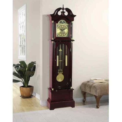 72 in. Traditional Cherry Floor Standing Durable Wood Grandfather Wall Clock