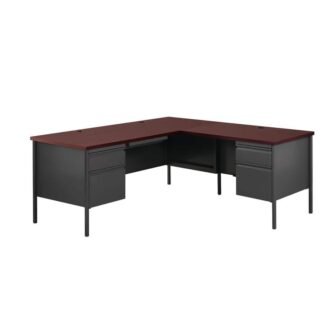 72 in. W x 66 in. D L Shape Charcoal / Mahogany