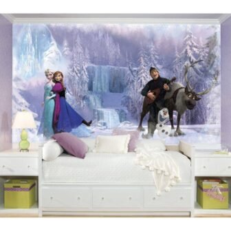 72 in. x 126 in. Disney Frozen Chair Rail Pre Pasted Wall Mural