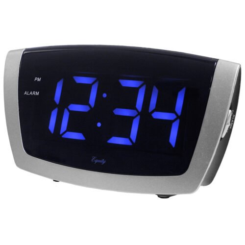 75904 Equity by La Crosse AC Powered Jumbo Blue LED Digital Alarm Clock with USB