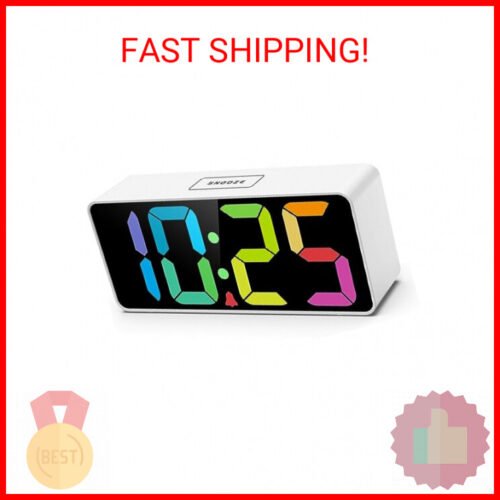 7.5 Inches Large Digital Alarm Clock for Seniors & Kids, 0-100% Dimmable Display
