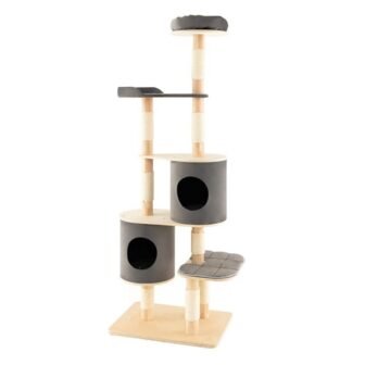 75 in. Super High 6-Tier Wooden Cat Tree with 2 Removable Condos...