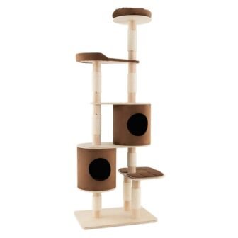 75 in. Super High 6-Tier Wooden Cat Tree with 2 Removable Condos...
