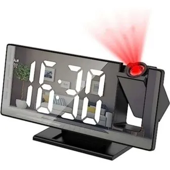 7 . 8 in. Large Screen 180 ° Projection Alarm Digital Clock in White for photo 7 . 8 in. Large Screen 180 ° Projection Alarm Digital Clock in White for featured image