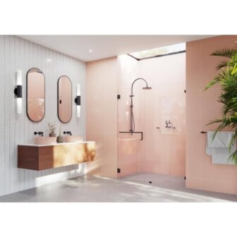 78 in. x 60 in. Frameless Pivot Wall Hinged Towel Bar Shower...