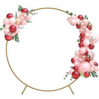 79 in. x 81 in. Metal Frame Round Wedding Arch Arbor