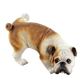 7 in. H Good Dog Gone Bad Peeing English Bulldog Garden Statue