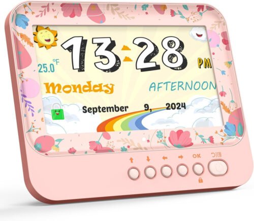 7In Kids Digital Alarm Clock Digital Calendar Clock Sleep Training Learning Cloc