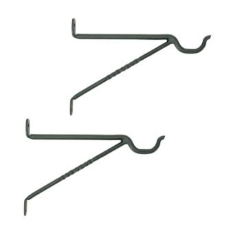 7 in. Tall Black Powder Coat Metal Lantern Brackets with 2-Legs and...