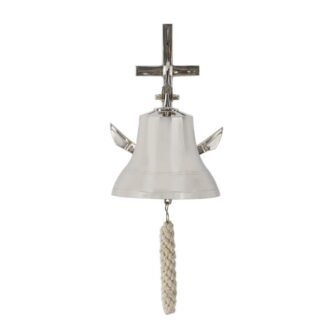 7 in. x 10 in. Brass Metal Silver Bell Wall Decor with...