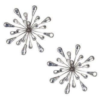 7 in. x 7 in. Metal and Acrylic Silver Starburst Wall Art