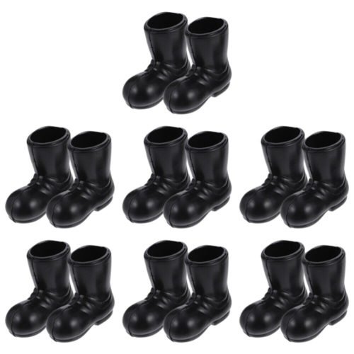 7 Pairs Micro Landscape Ornaments Miniature Doll Boots Xmas Party Decor