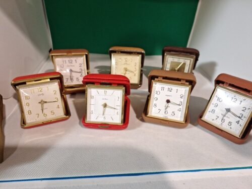 7 Vintage Travel Alarm Clocks. All Work But One.