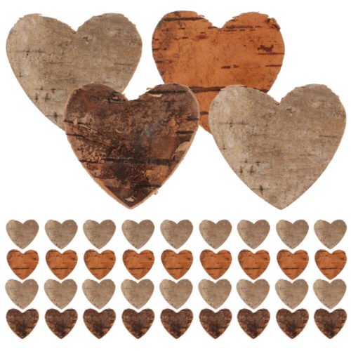 80 Pcs Wooden Hearts for Crafts Rustic Charms Decor Wedding Centerpieces DIY