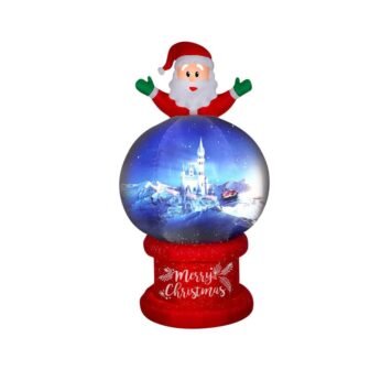 8.5 ft. Pre-lit Living Projection Santa on Globe Airblown Scene
