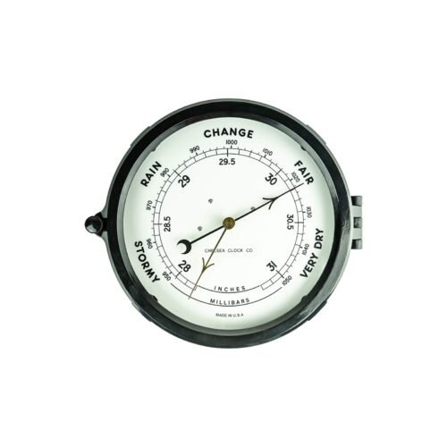 8.5 inch Black Patriot Deck Wall Aneroid Barometer, Easy to Read White Dial, ...
