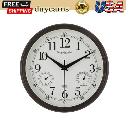 8.75" Antique Bronze Round Arabic Analog Wall Clock Home Office Indoor/Outdoor