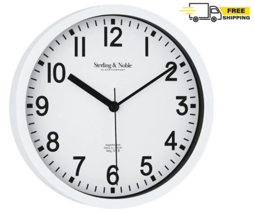 8.78" Analog Wall Clock Large Modern Home Office Mirror Surface Decor Gray