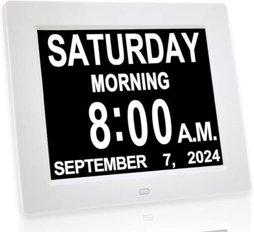 8" Digital Day Calendar, Clock and Alarm
