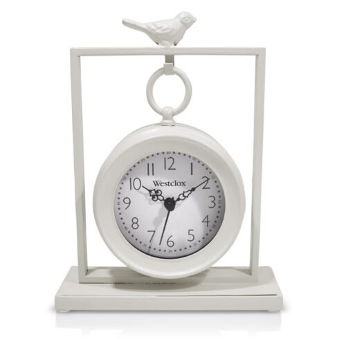 8 in. Black Pocket Watch Table Clock Model # 91140 White