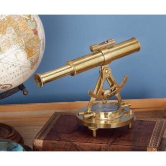 8 in. Brass Metal Telescope with Compass Base