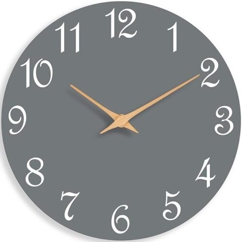 8 Inch Modern Wall Clocks Battery Operated, Small Silent Non Ticking Clock