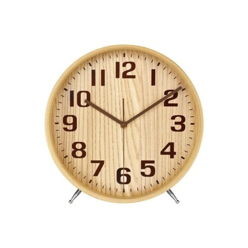 8 Inch Wood Desk Clocks Battery Operated for Living Room Bedroom Bedside Kitc
