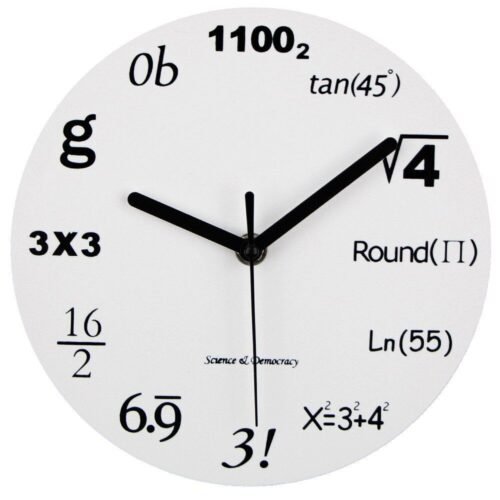 8 Math Clock Timelike Unique Wall Clock Modern Design Novelty Maths Equation C