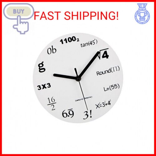 8" Math Clock, Timelike Unique Wall Clock Modern Design Novelty Maths Equation C