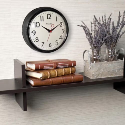 9.5 In. Black Retro Wall Clock