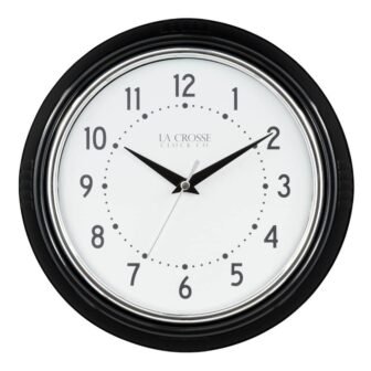 9.5 Inch Retro Diner Black Quartz Wall Clock - 95inchretrodinerblackquartzwallclock